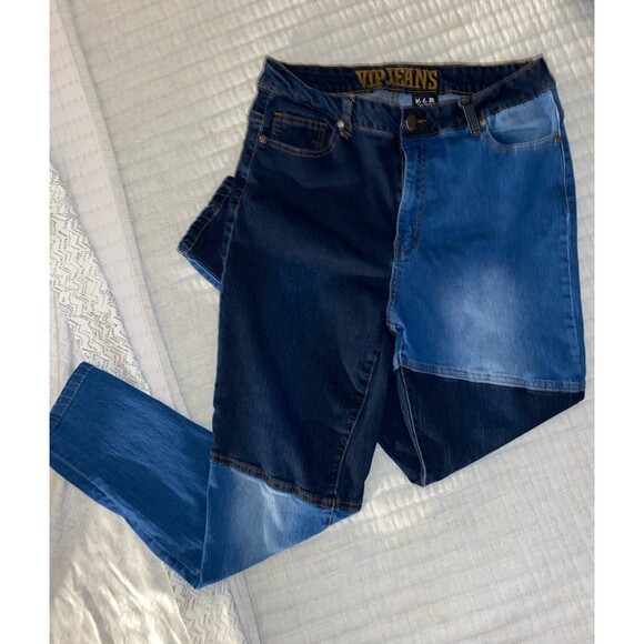 VIP Jeans 2 Tone Jeans Y2K Size 15 - Picture 1 of 8
